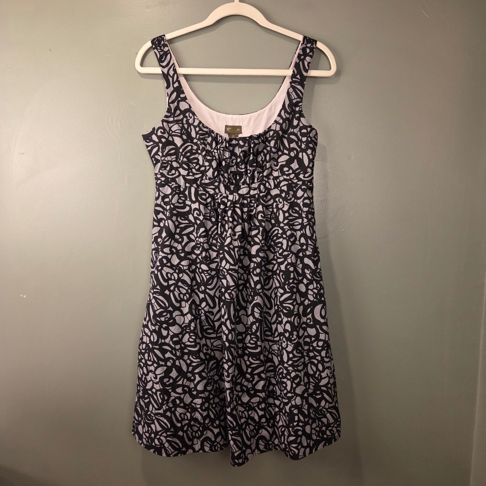 Fei Anthropologie Women's Babydoll Dress w Pockets 100% Cotton Size 8